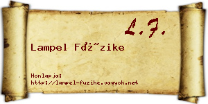 Lampel Füzike névjegykártya